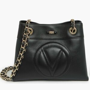NWT VALENTINO BY MARIO VALENTINO LEATHER  RITA SIGNATURE BLACK SHOULDER BAG